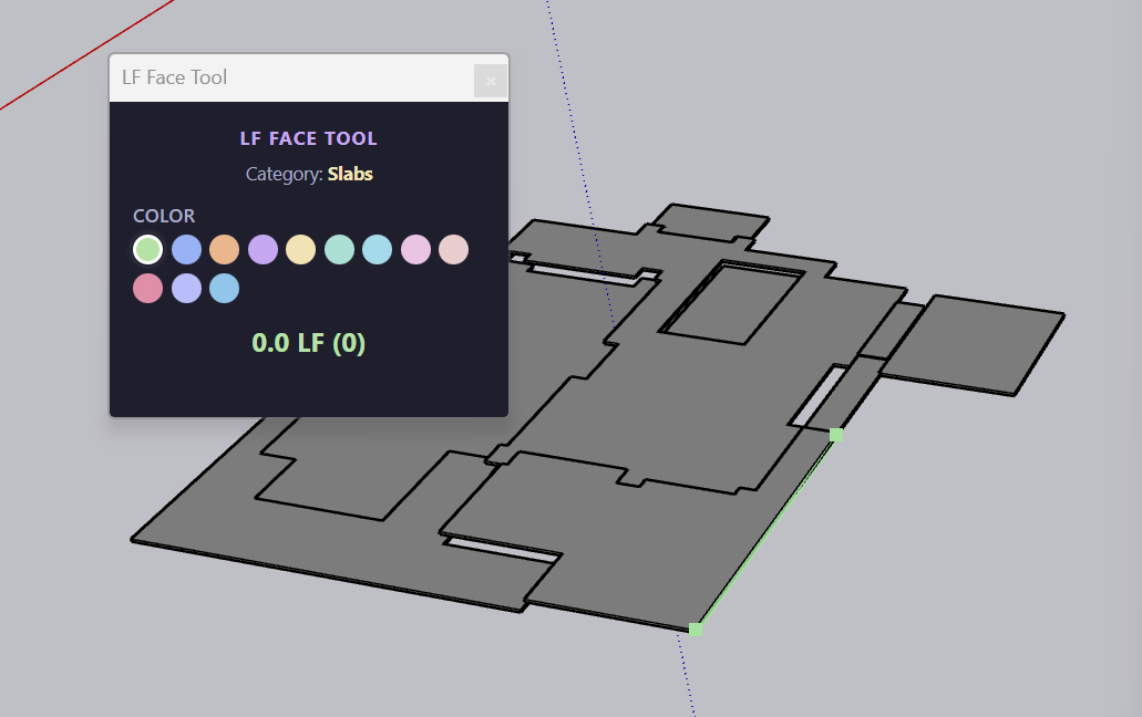 LF Face Tool — select face edges for linear measurement